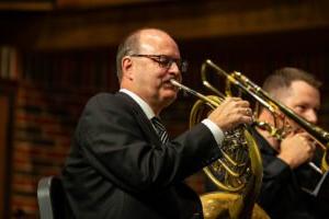 Dean Robert Tucker performing with the Key City Brass Quintet