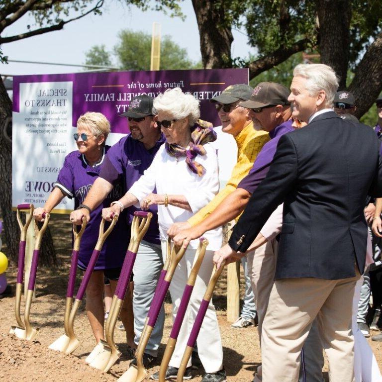 Pres. Bruntmyer and donors break ground at a ceremony.